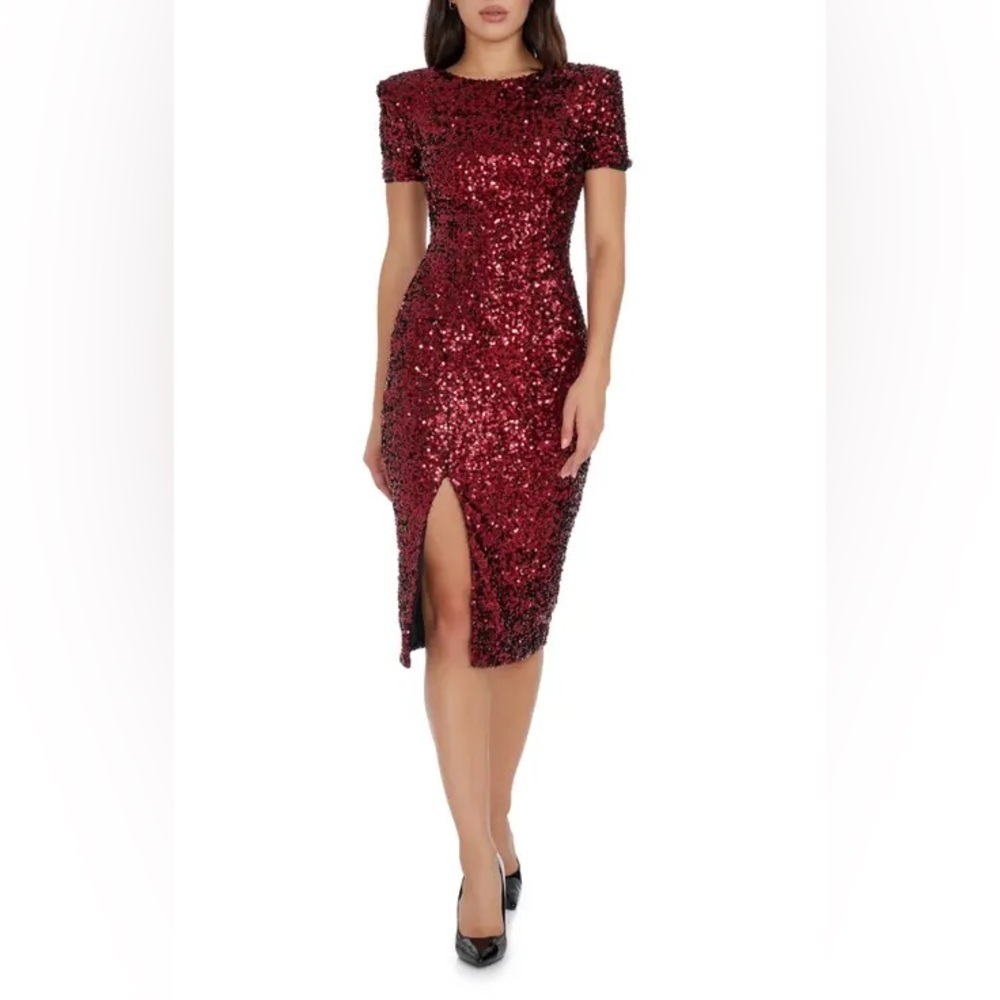 Natasha Sequin Sheath Midi Dress
Dress the Population